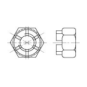 Гайка шестигранная корончатая, класс точности В ГОСТ 10609-72 - фото - 2